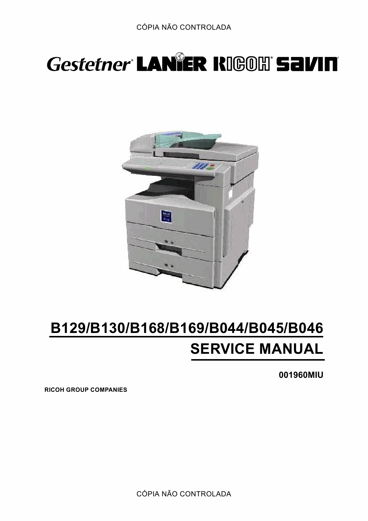 RICOH Aficio 120 1013 1013f 1515 1515F 1515MF B129 B130 B168 B169 B044 B045 B046 Service Manual-1